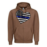 Chestnut american thin blue line flag Zipper Hoodie - Artiststas