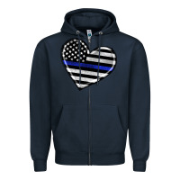 Navy american thin blue line flag Zipper Hoodie - Artiststas