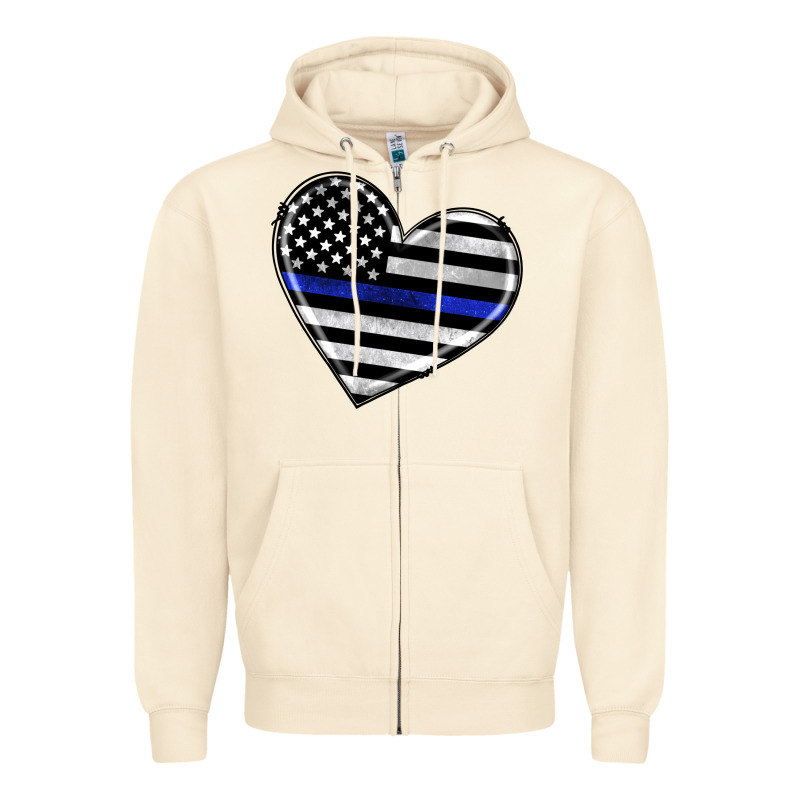 American Thin Blue Line Flag Zipper Hoodie by Artiststas | Teevron