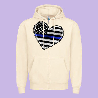 American Thin Blue Line Flag Zipper Hoodie Designed By Artiststas