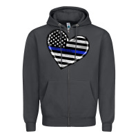 Smoke american thin blue line flag Zipper Hoodie - Artiststas