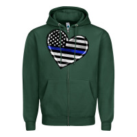 Sports Green american thin blue line flag Zipper Hoodie - Artiststas