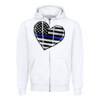 White american thin blue line flag Zipper Hoodie - Artiststas