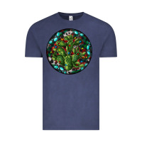 Vintage Denim Christmas Santa Claus round Vintage Tee - RanaPortraitStore