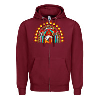 Burgundy firefighter gnomes rainbow Zipper Hoodie - Artiststas