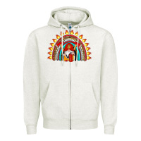 Oatmeal Heather firefighter gnomes rainbow Zipper Hoodie - Artiststas