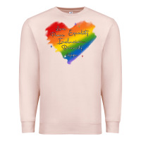 Pale Pink kindness equality peace love inclusion diversity h Premium Sweatshirt - MaliasSmallBusiness