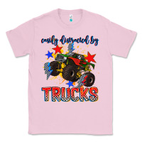 Bubblegum Pink easily distracted by trucks Classic Tee - AdoDesignShop