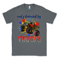 Charcoal Heather easily distracted by trucks Classic Tee - AdoDesignShop