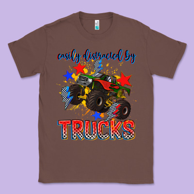 Easily Distracted By Trucks Classic Tee Designed By Adodesignshop
