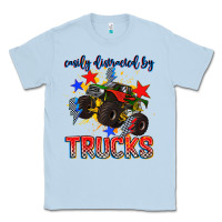 Dusty Blue easily distracted by trucks Classic Tee - AdoDesignShop