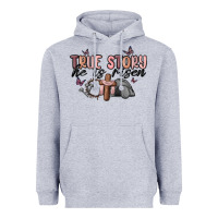 Heather Grey true story he is risen Heavyweight Hoodie - MaliasSmallBusiness