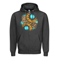 Charcoal Heather gemstone leopard patch Zipper Hoodie - JahusDesignShop