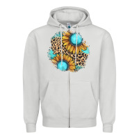 Dove Grey gemstone leopard patch Zipper Hoodie - JahusDesignShop