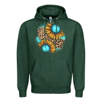 Sports Green gemstone leopard patch Zipper Hoodie - JahusDesignShop