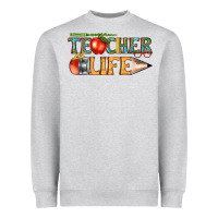 Heather Grey teacher life Heavyweight Sweatshirt - texasbilliewilder