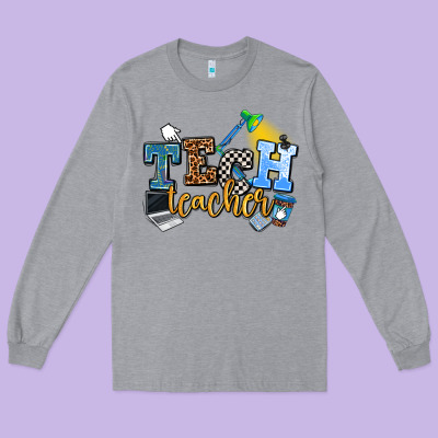 Tech Teacher Long Sleeve Tee Designed By Adodesignshop