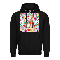 Black summer gnome seamless pattern Zipper Hoodie - BundleAndBundleShop