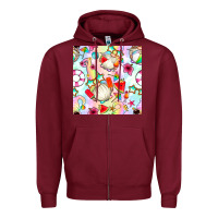 Burgundy summer gnome seamless pattern Zipper Hoodie - BundleAndBundleShop