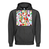 Charcoal Heather summer gnome seamless pattern Zipper Hoodie - BundleAndBundleShop