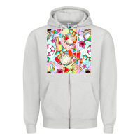 Dove Grey summer gnome seamless pattern Zipper Hoodie - BundleAndBundleShop