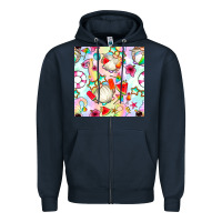 Navy summer gnome seamless pattern Zipper Hoodie - BundleAndBundleShop