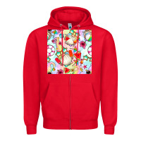 Red summer gnome seamless pattern Zipper Hoodie - BundleAndBundleShop