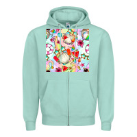 Seafoam summer gnome seamless pattern Zipper Hoodie - BundleAndBundleShop