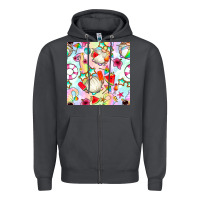 Summer Gnome Seamless Pattern Zipper Hoodie | Teevron