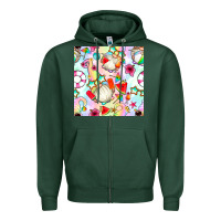 Sports Green summer gnome seamless pattern Zipper Hoodie - BundleAndBundleShop