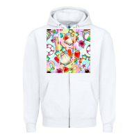 White summer gnome seamless pattern Zipper Hoodie - BundleAndBundleShop