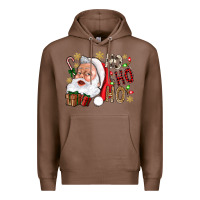 Chestnut Santa Ho Ho Ho With Gift Box Premium Hoodie - BundleAndBundleShop