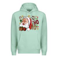 Seafoam Santa Ho Ho Ho With Gift Box Premium Hoodie - BundleAndBundleShop