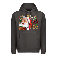 Smoke Santa Ho Ho Ho With Gift Box Premium Hoodie - BundleAndBundleShop