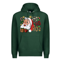 Sports Green Santa Ho Ho Ho With Gift Box Premium Hoodie - BundleAndBundleShop
