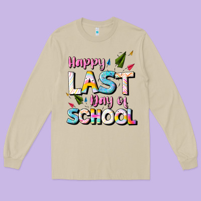Happy Last Day Of School Long Sleeve Tee Designed By Jahusdesignshop