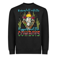 Black raising hell with the hippies and the cowboys Heavyweight Sweatshirt - Zillion Design Studio