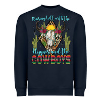 Navy raising hell with the hippies and the cowboys Heavyweight Sweatshirt - Zillion Design Studio