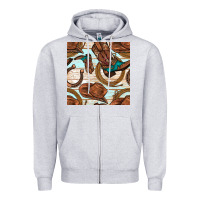 Heather Grey cowboy western seamless pattern Zipper Hoodie - BundleAndBundleShop