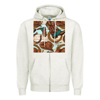 Oatmeal Heather cowboy western seamless pattern Zipper Hoodie - BundleAndBundleShop