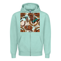 Seafoam cowboy western seamless pattern Zipper Hoodie - BundleAndBundleShop