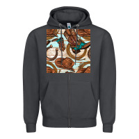 Smoke cowboy western seamless pattern Zipper Hoodie - BundleAndBundleShop