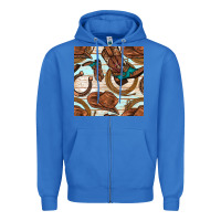 True Royal cowboy western seamless pattern Zipper Hoodie - BundleAndBundleShop