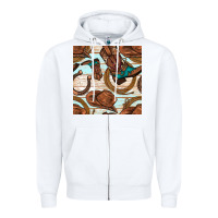 White cowboy western seamless pattern Zipper Hoodie - BundleAndBundleShop