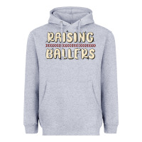 Heather Grey raising ballers Heavyweight Hoodie - MaliasSmallBusiness