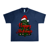 Navy happy holidays christmas tree Urban Heavy Tee - RanaPortraitStore