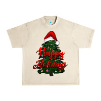 Happy Holidays Christmas Tree Urban Heavy Tee | Teevron