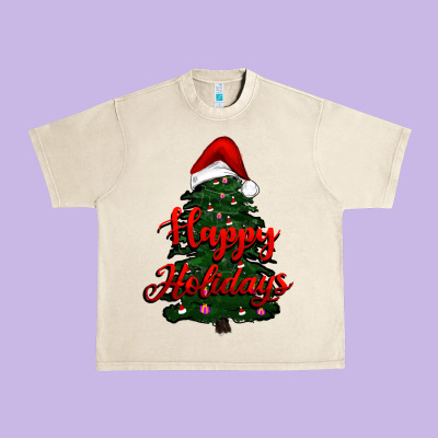 Happy Holidays Christmas Tree Urban Heavy Tee Designed By Ranaportraitstore