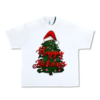 White happy holidays christmas tree Urban Heavy Tee - RanaPortraitStore
