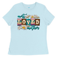 Baby Blue most loved mother Ladies Tee - AdoDesignShop